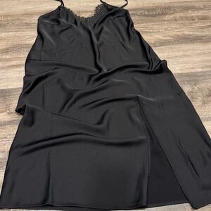 a new day Black Satin Chemise